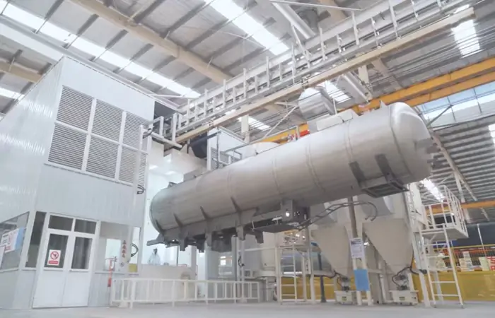 Tanker trailer powder spraying process