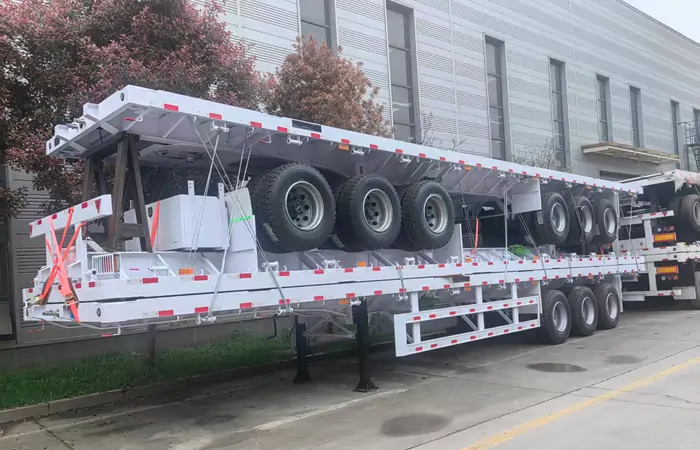 3 Axle 60 Ton 40FT Flatbed Trailers Delivery
