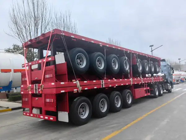 4 Axle Flatbed Semi Trailers Shipped To Tanzania 1